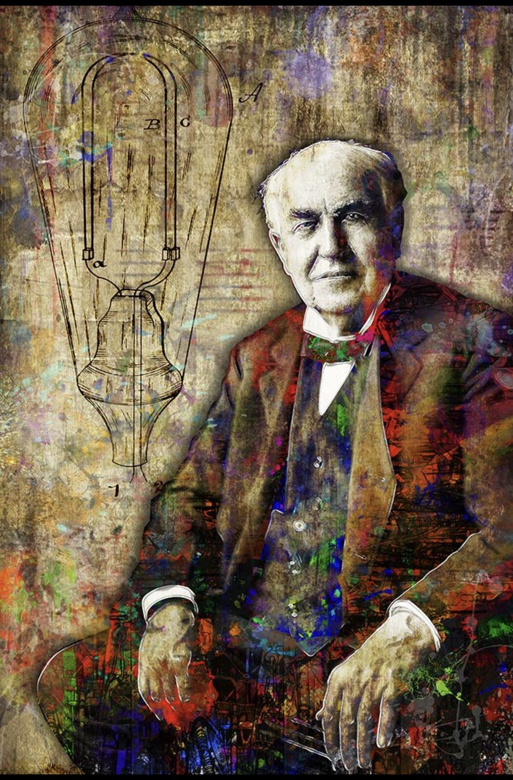 Thomas Edison Tribute 8x12in Poster Thomas Edison Print Free Shipping Us