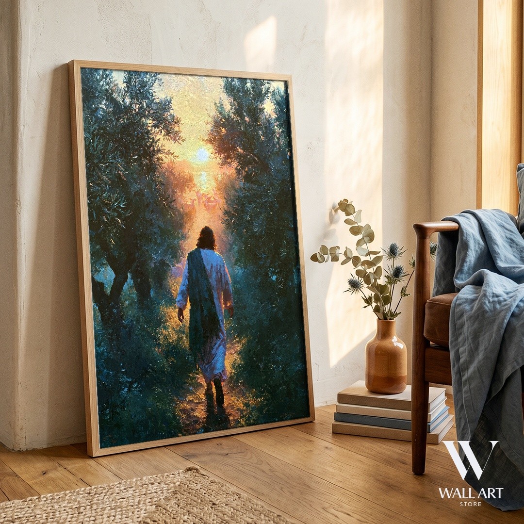 Sunset Figure Impressionist Poster | Spiritual Wall Art | Home Decor