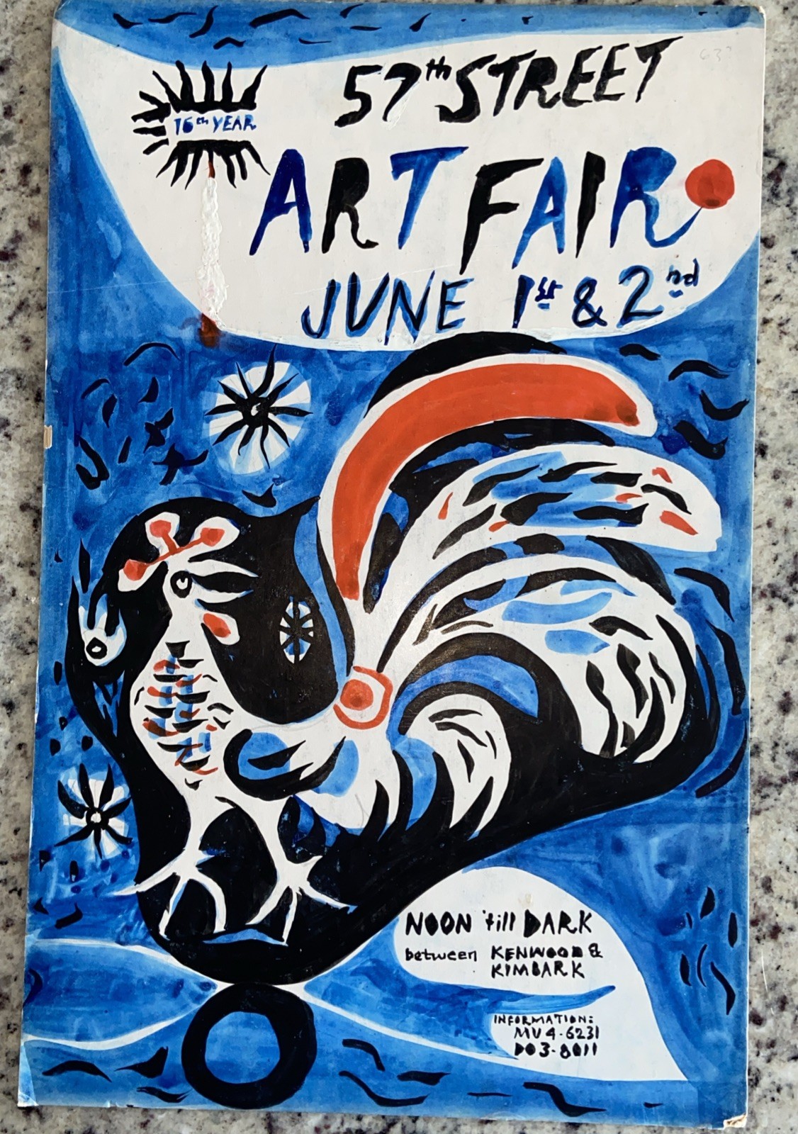 1959 & 1963 2 Sided Sign 57th St. Art Fair Hyde Park Chicago IL George McVicker