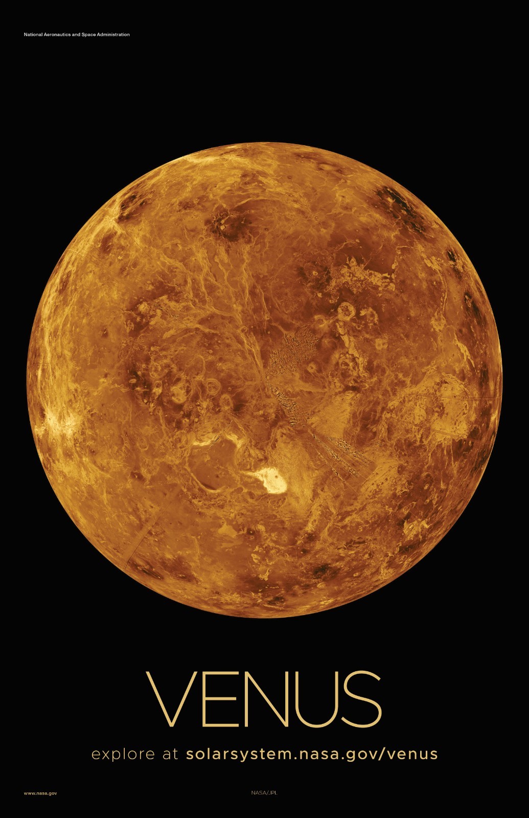 Venus Solar System Educational Science Poster 11×17 Print Planets NASA Image