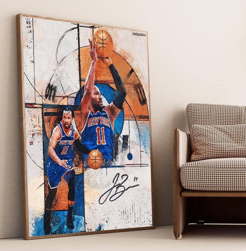 Jalen Brunson New York Basketball Art Sports Poster
