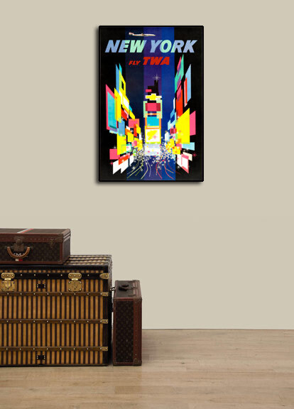 1960s “New York City” Vintage Style Air Travel Poster – 24×36