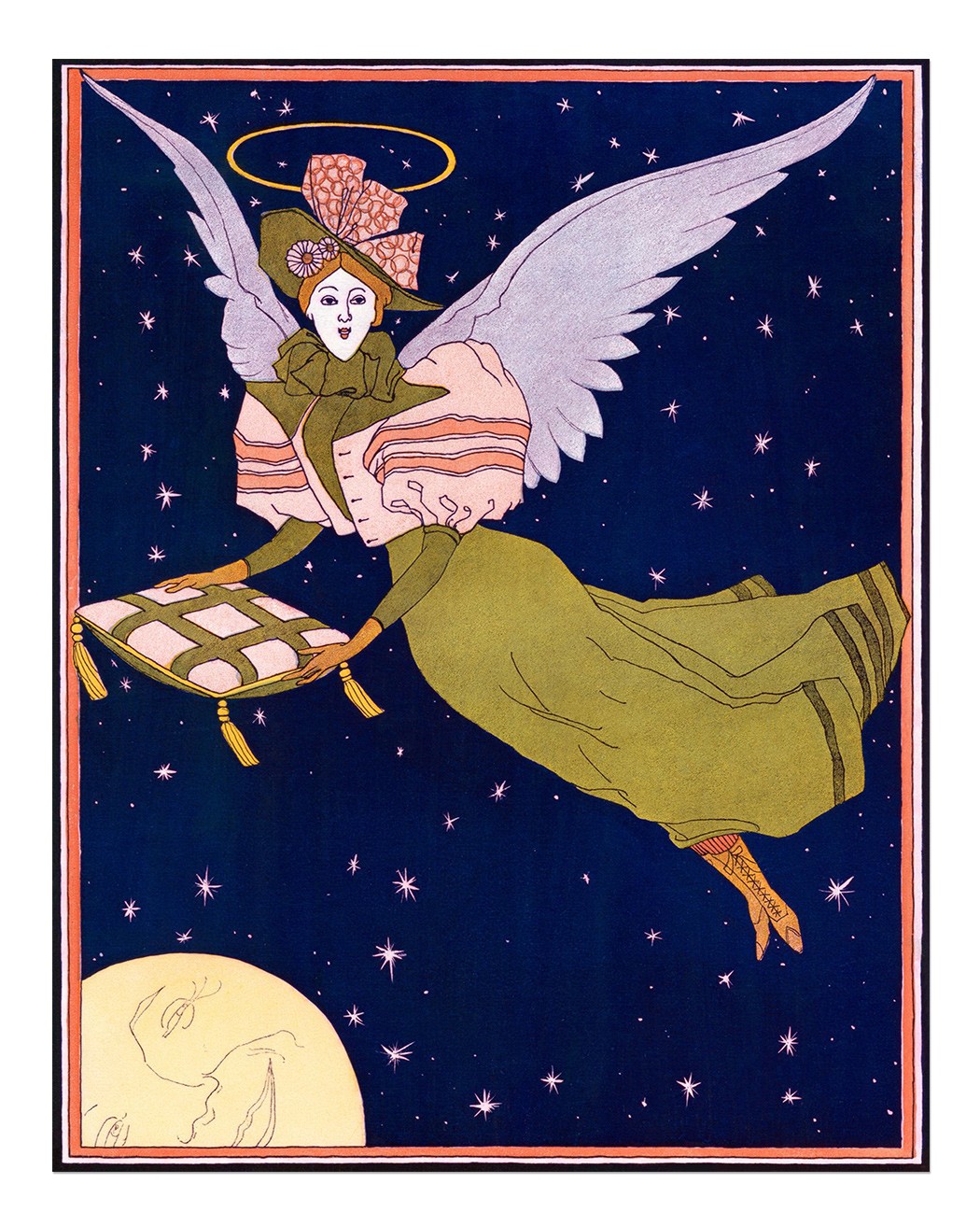 Vintage Angelic Night Sky Wall Art Poster Premium Quality Home Decor