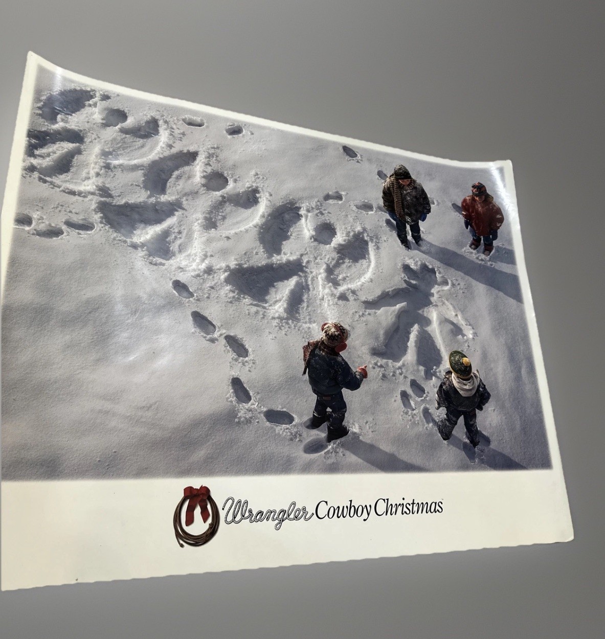 1990’s Wrangler Western Ad Poster Cowboy Christmas