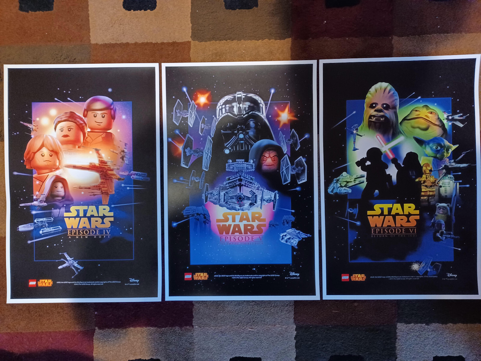 Star Wars Trilogy Lego (11″ x 17″) Movie Collector’s Poster Prints ( Set of 3 )