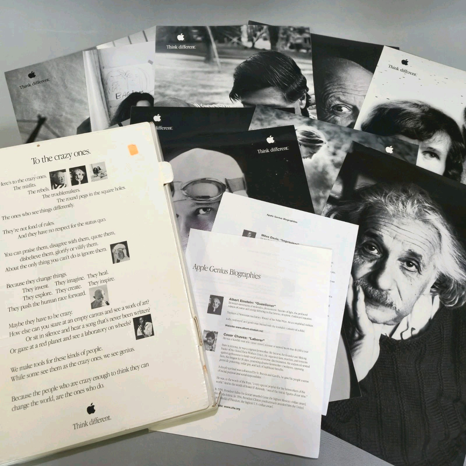 Apple Think Different Educator Series 2000 Complete 10 Poster Set + Mailer