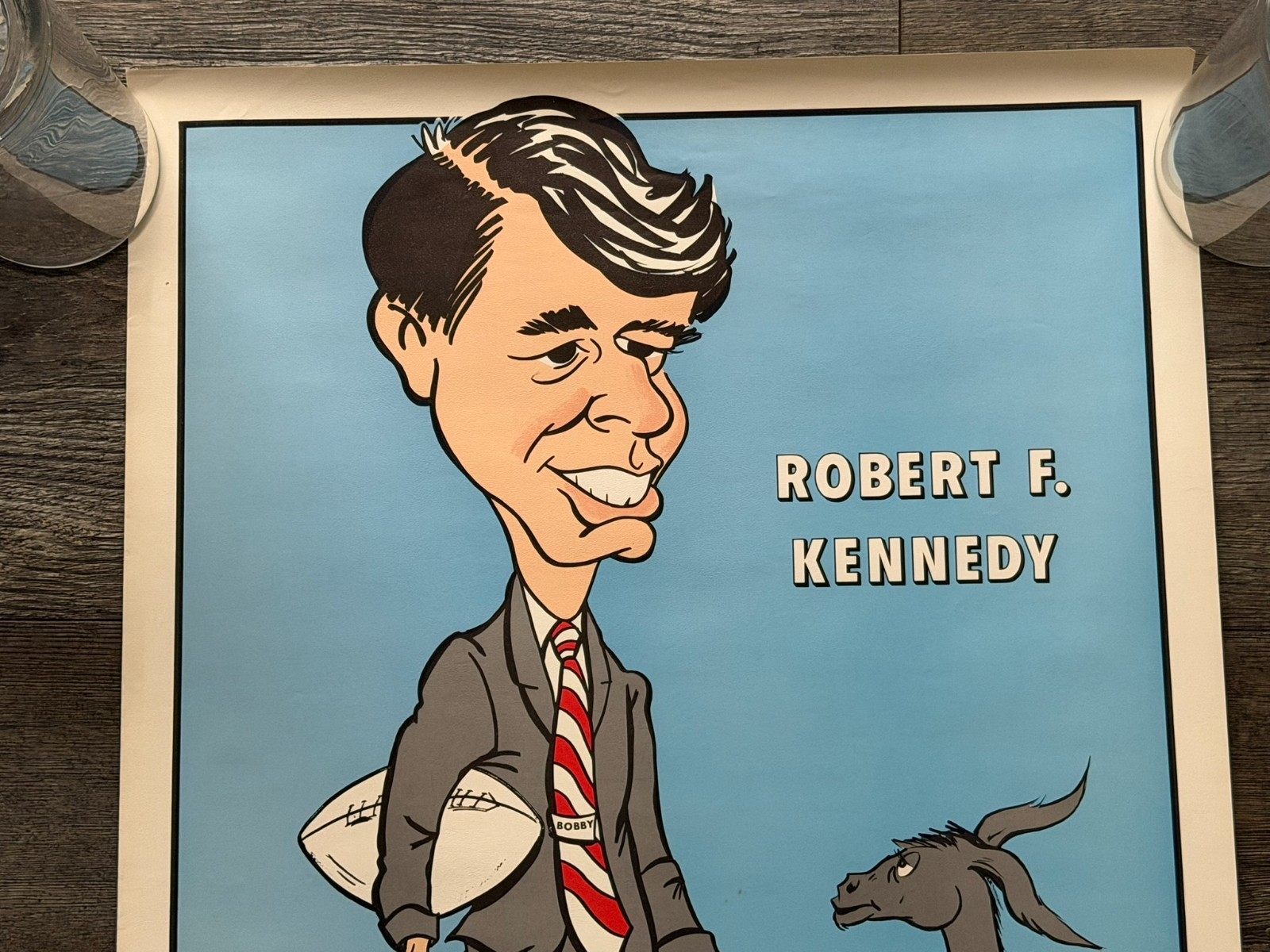ROBERT F. KENNEDY Vintage Poster Presidential Caricature Politics Democrat