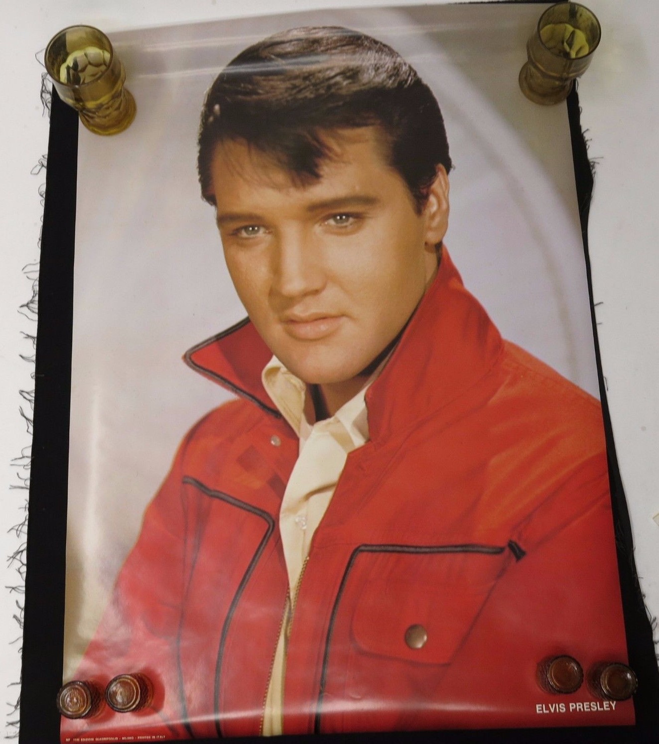 Vintage NOS In Plastic Elvis Presley Poster Milano Italy Edizioni Quadrifoglio