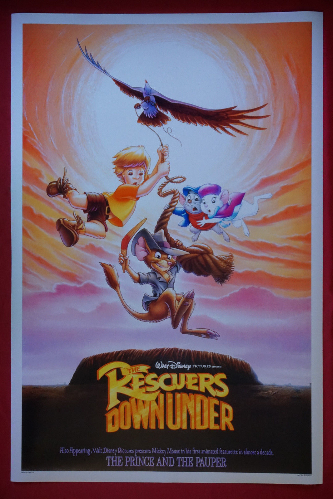 The Rescuers Down Under Walt Disney Movie Picture Cartoon Poster 24X36 New RESC