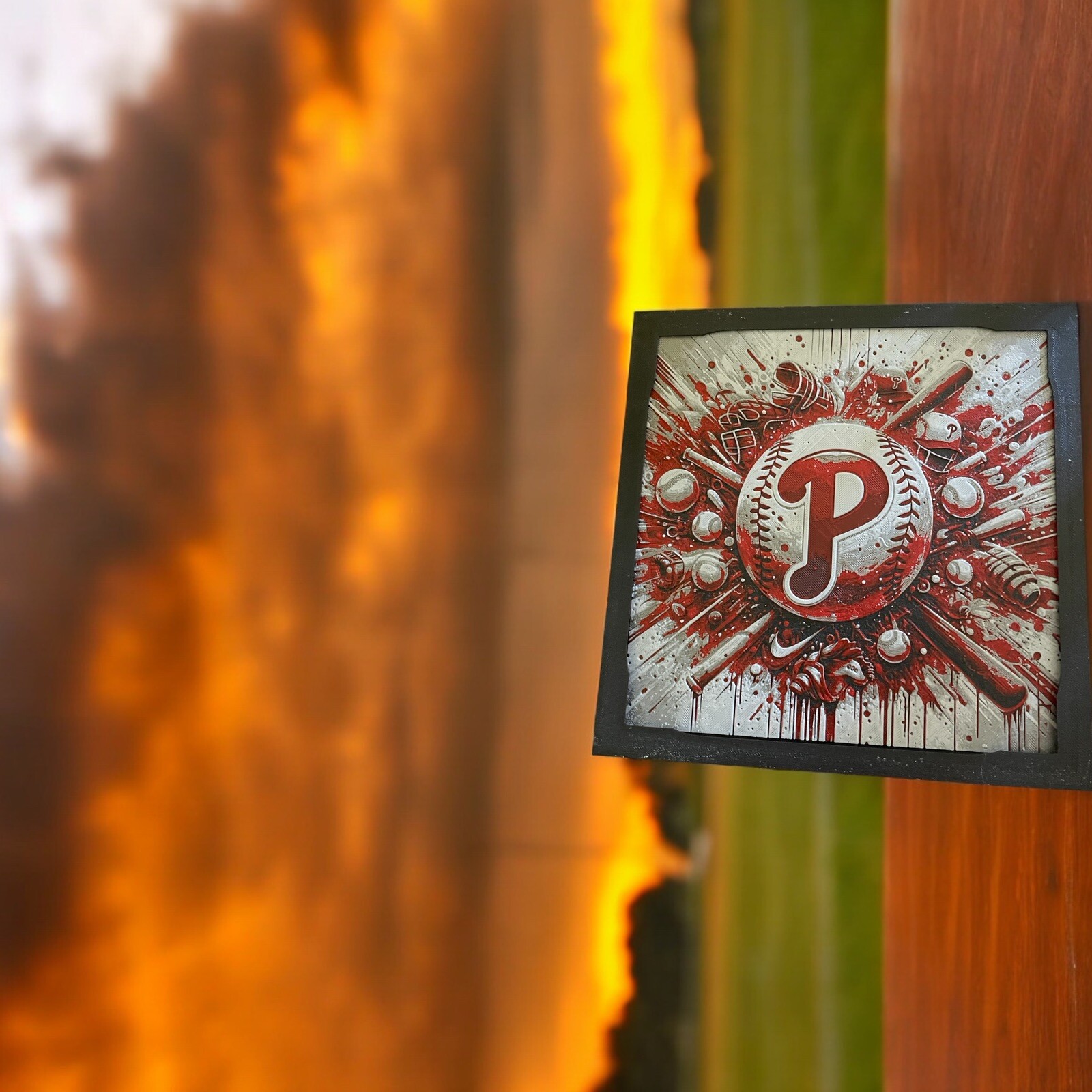 Philadelphia Phillies Art Piece 3D Printed HueForge – With FRAME! 3D ART