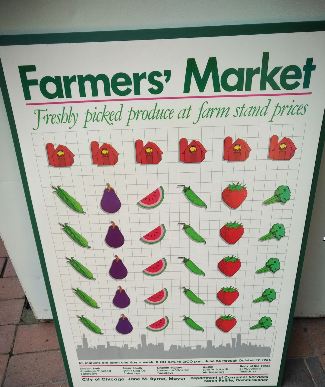 Chicago’s Farmers market 1981 21″ x 31″ (framed and wrapped)