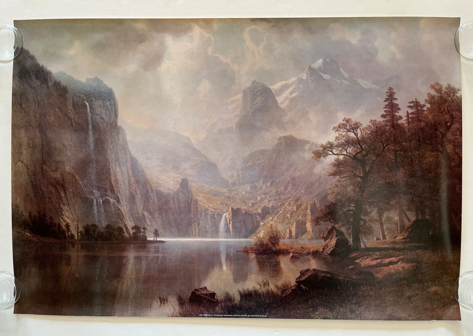 Vintage Original Albert Bierstadt In The Mountain Poster 1970s Art Numbered