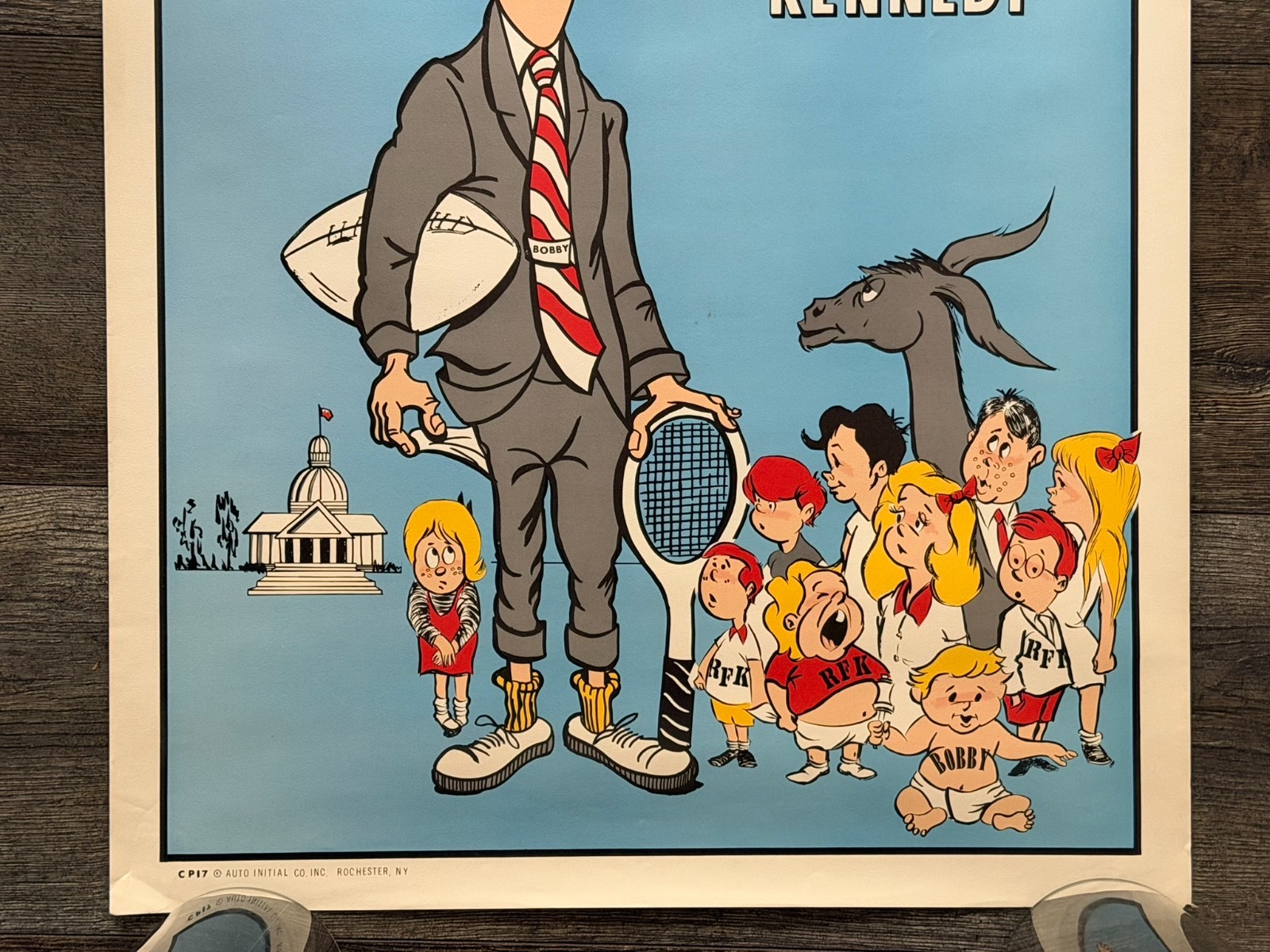 ROBERT F. KENNEDY Vintage Poster Presidential Caricature Politics Democrat