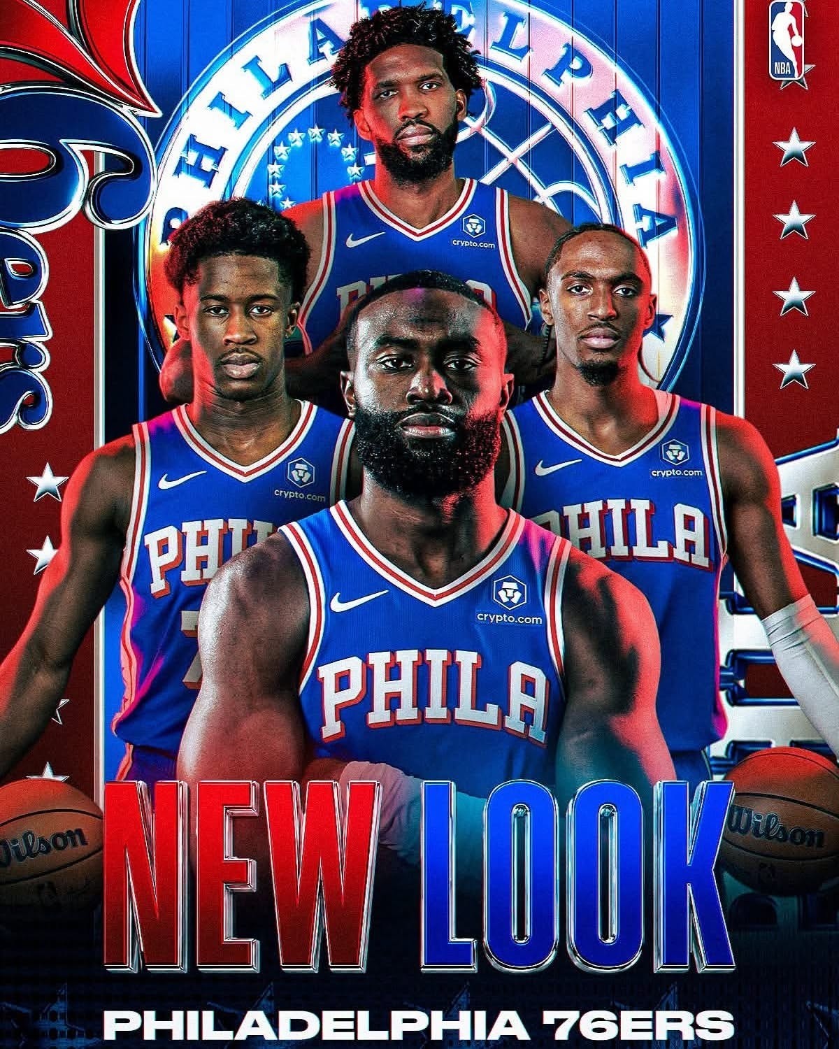 NBA Philadelphia 76ers New Look Team Portrait Poster