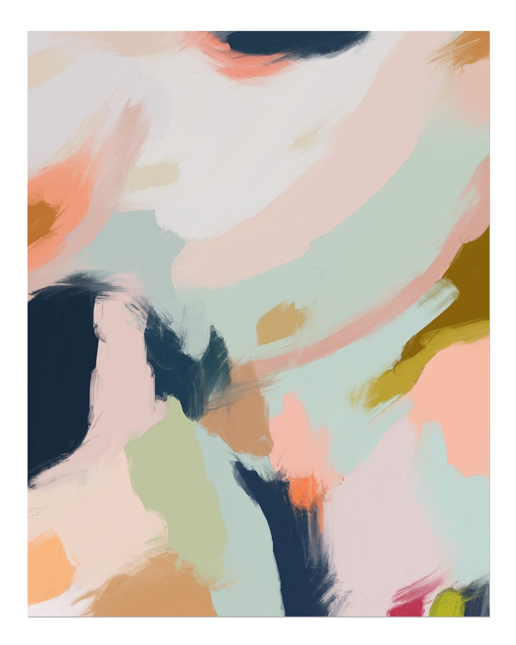 Abstract Wall Art Poster – Modern Pastel Brushstroke Design Home Decor