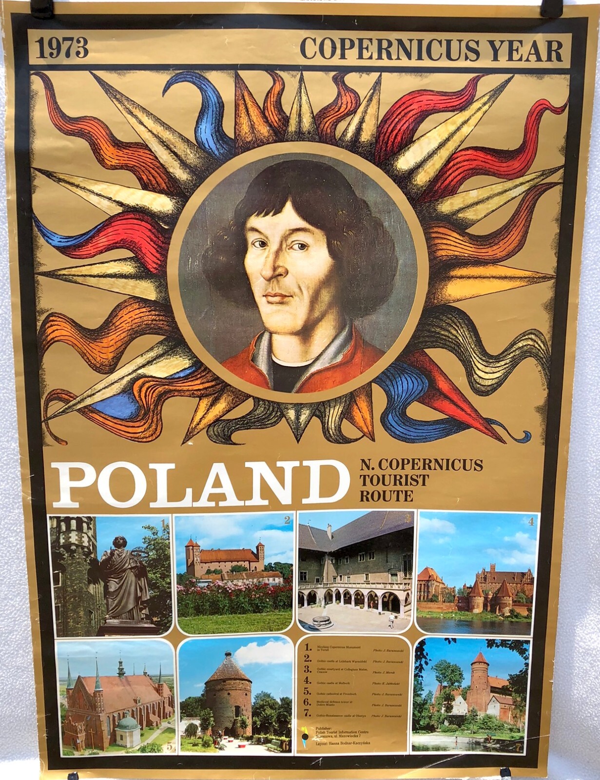 1972 Originall POLAND COPERNICUS Year Poster – Signed by H. Bodnar – 23″x 33.5″