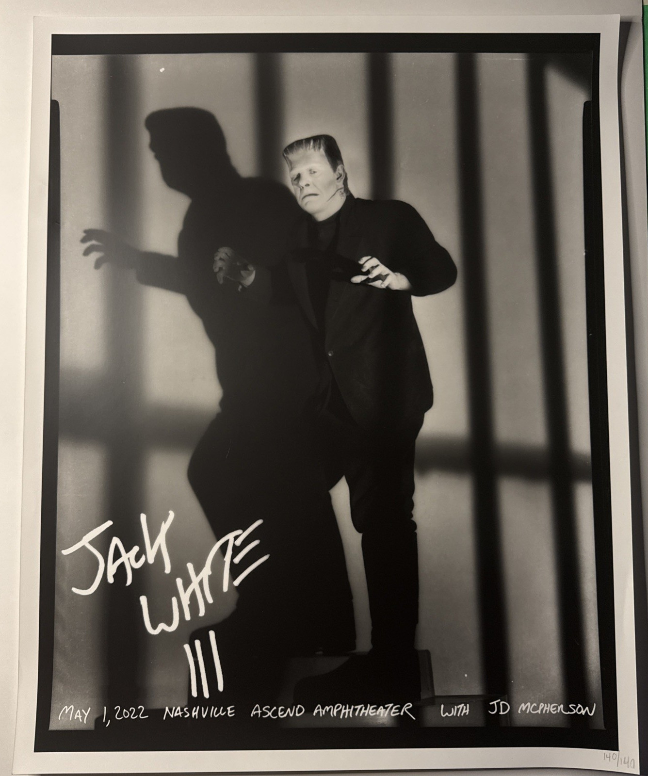 JACK WHITE NASHVILLE POSTER Frankenstein 4/30/22 Glossy Print #140 Lon Chaney