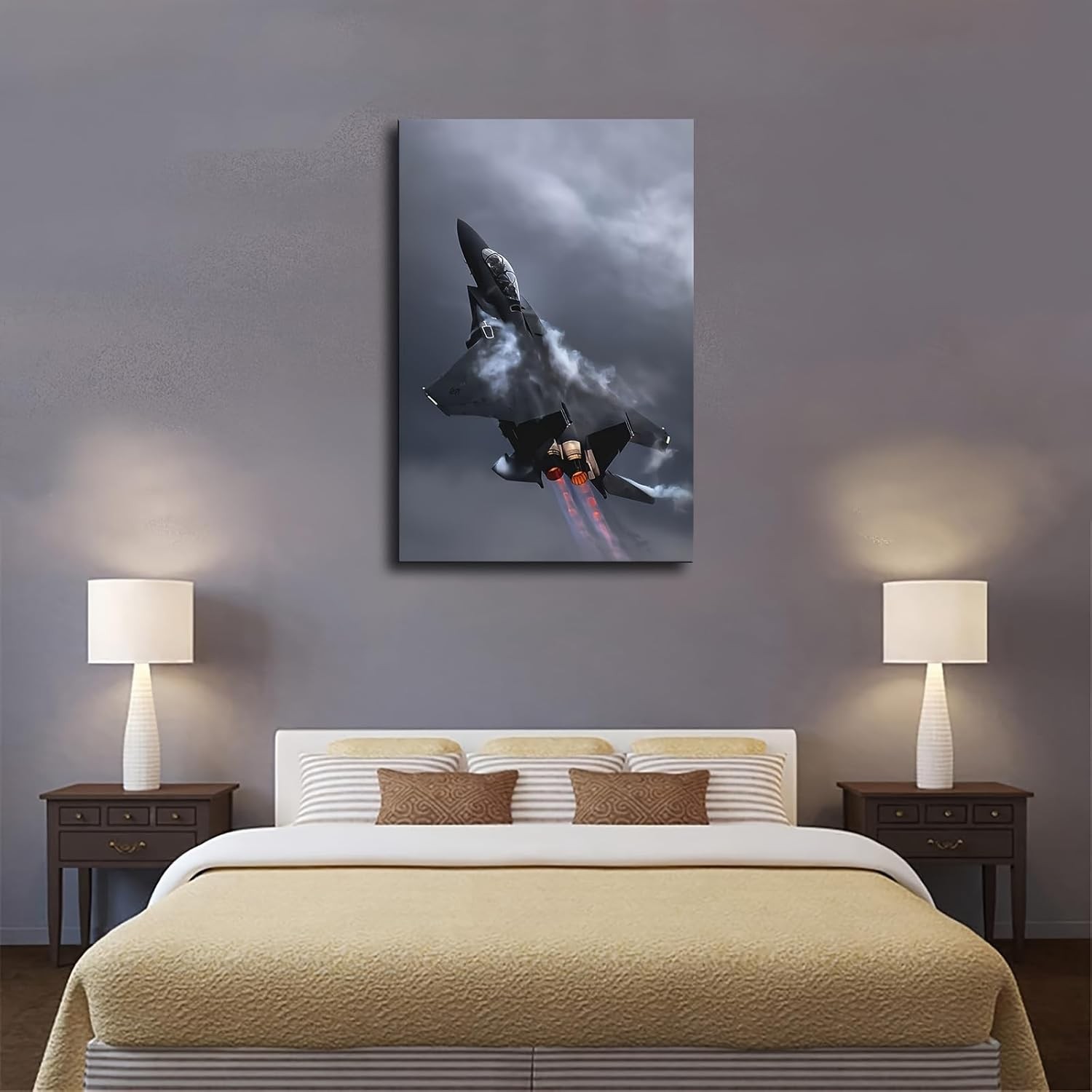 Military F-16 Fighter Jet Aircraft Canvas Wall Prints poster Decor Wall art