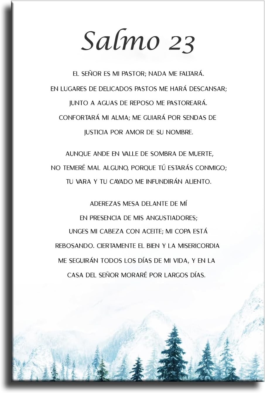 Spanish Bible Verse, Salmo 23,El Señor Es Mi Pastor Nada Me Faltará, Poster