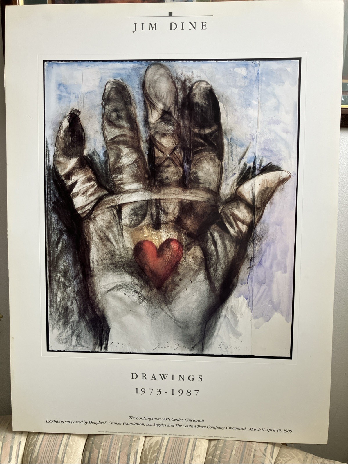Jim Dine Poster “Drawings 1973-1987” Cincinnati Community Arts Center 1988