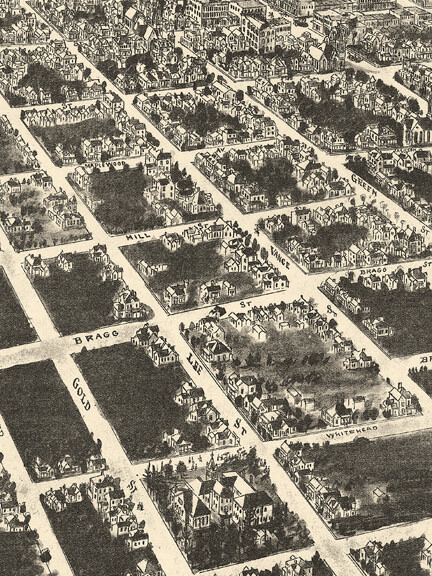 Bird’s Eye View 1908 Wilson North Carolina Vintage Style City Map – 16×24