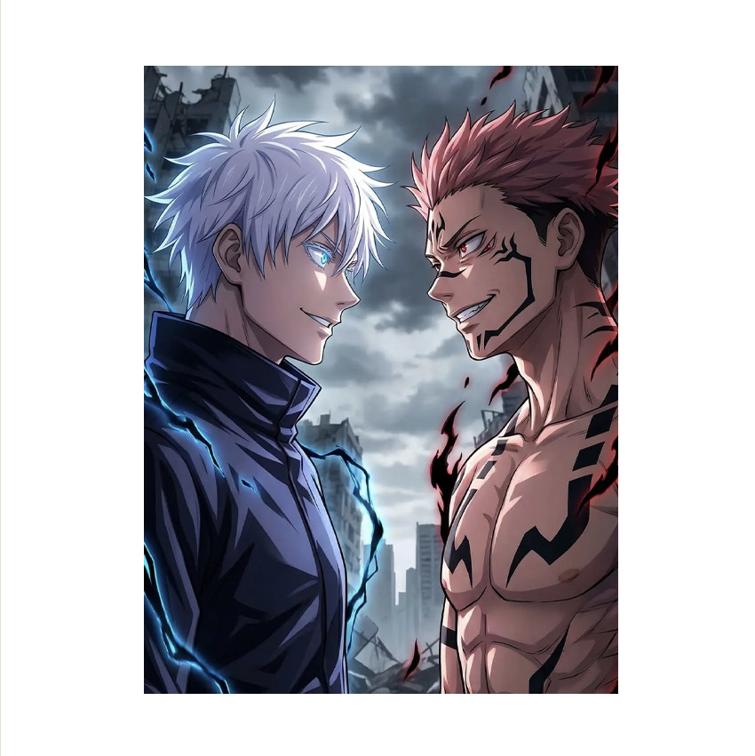 Anime Jujutsu Kaisen Gojo Vs Sukuna Paper Poster 210 GSM (No Frame)