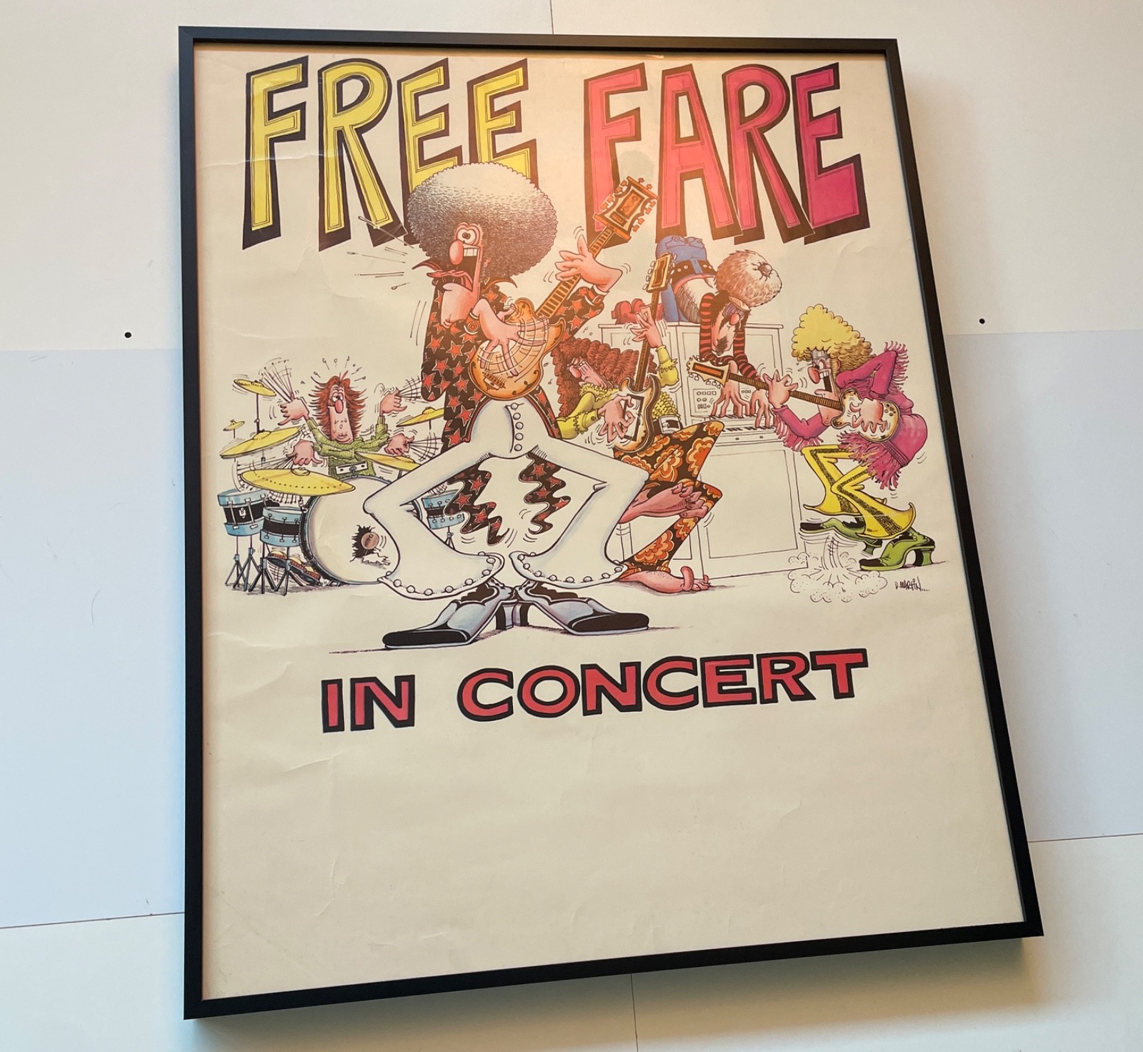 Don Martin ‘Free Fare in Concert’ Poster 1970’s Framed. FREE S/H! (Mad Magazine)