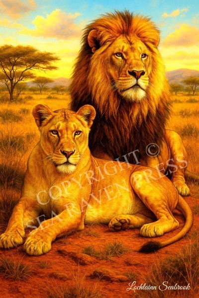 African Lions Premium Poster 11 x 17 – 80 lb. Paper with semi-gloss finish