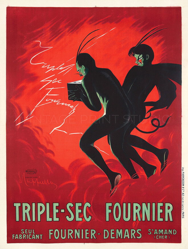French Wine Fournier 1907 Cappiello Vintage Liquor Giclee Canvas Print 20×26