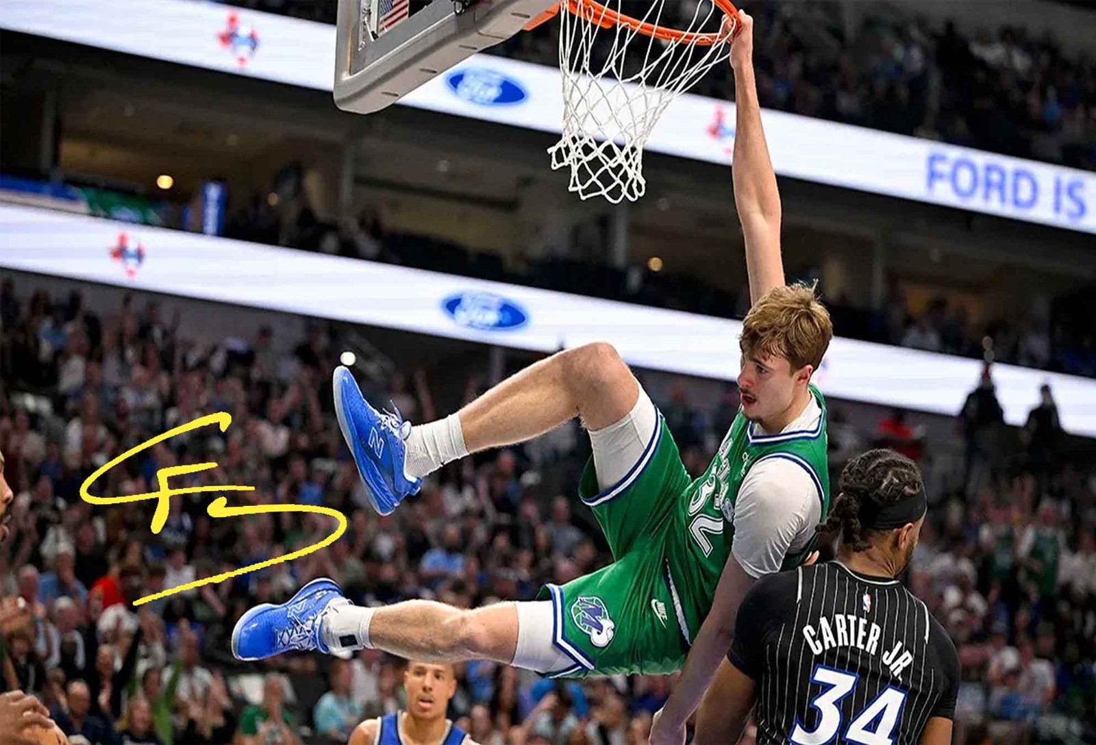 Cooper Flagg dunk slam signed Photo 8×10 11×17 reprint Glossy rp mavs dallas
