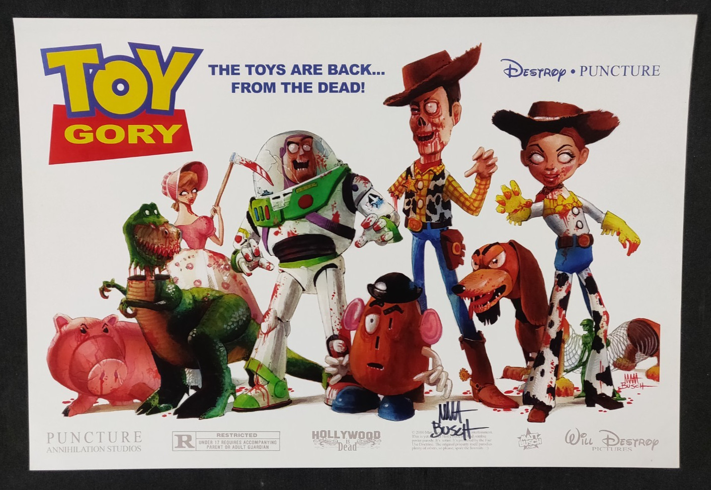 Toy Gory – 13″ x 19″ Toy Story Parody Poster Art Print SIGNED by Matt Busch