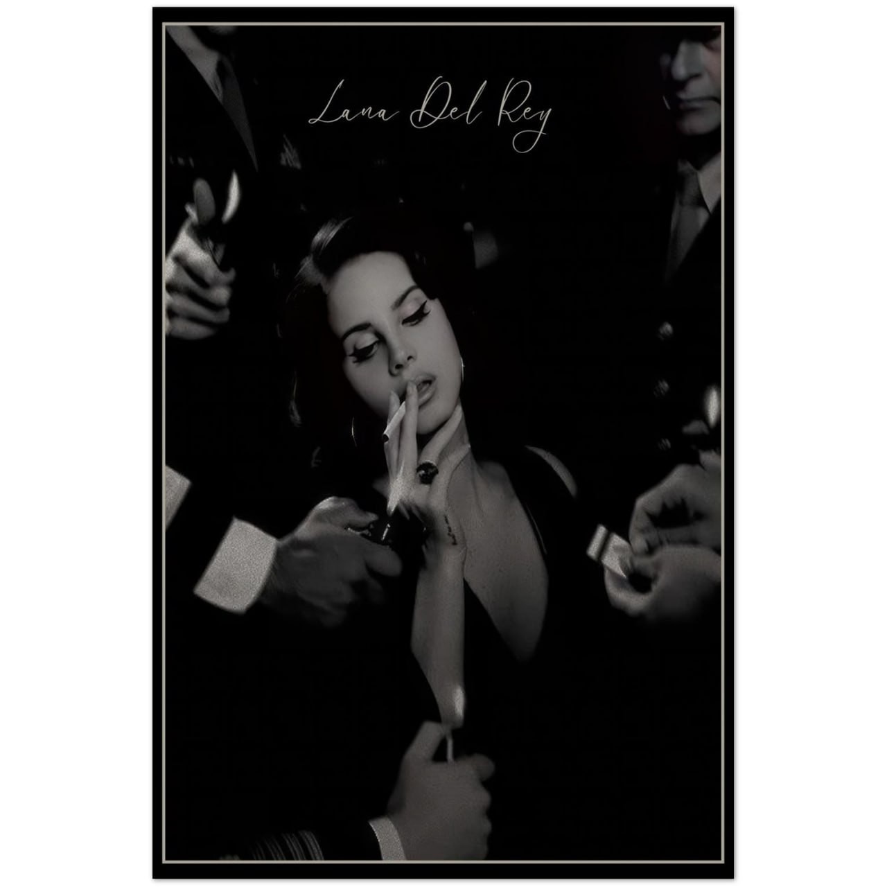 Lana Del Rey Vintage Noir Portrait Cinematic Music Art Poster