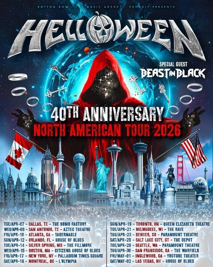 Helloween 2026 – 40th Anniversary North American Tour Poster