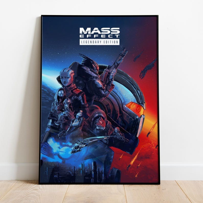 Mass Effect Game Poster , Garrus Vakarian Wall Art , Rolled Print
