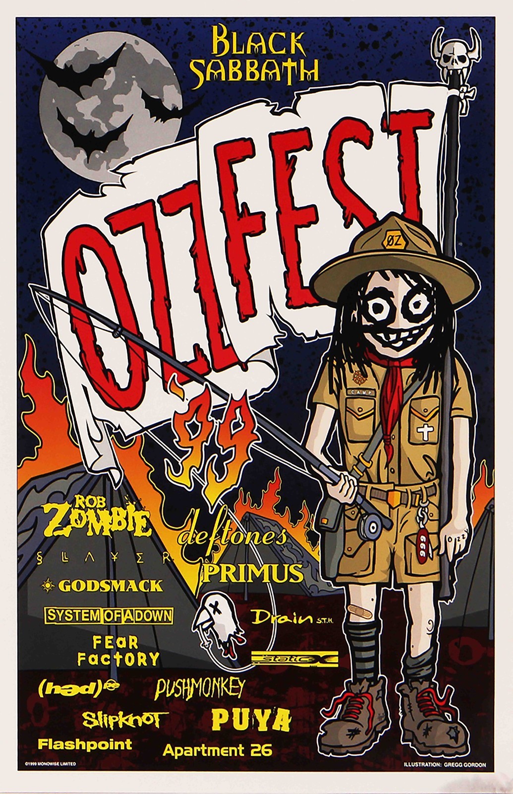Ozzy Osbourne Ozzfest 1999 Framed Concert Poster