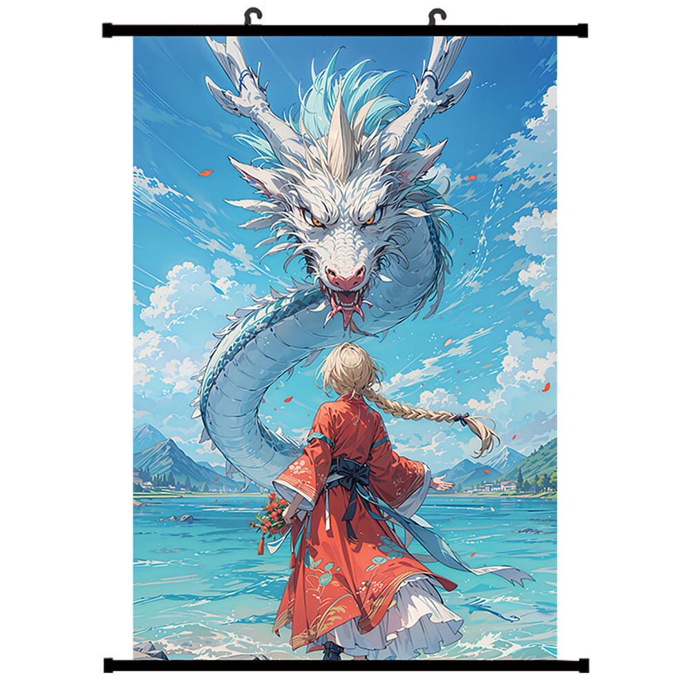 Anime Shenron and Girl Hot Girl HD Scroll Poster Manga Wall Decor 60x90cm