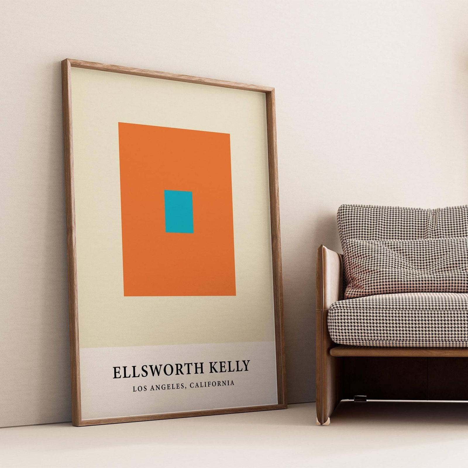 Orange Blue Ellsworth Kelly Print Minimalist Colour Block Art for Modern Decor