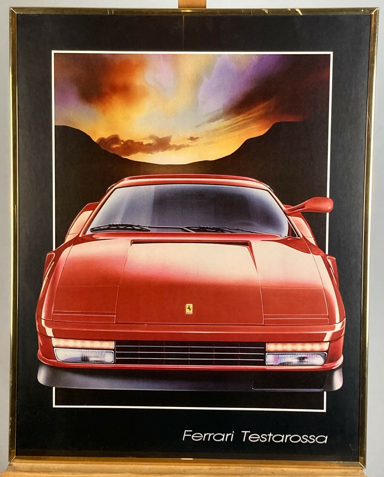 Awesome Vintage Original 1980’s Ferrari Testarossa Photo Poster Cool Sports Car