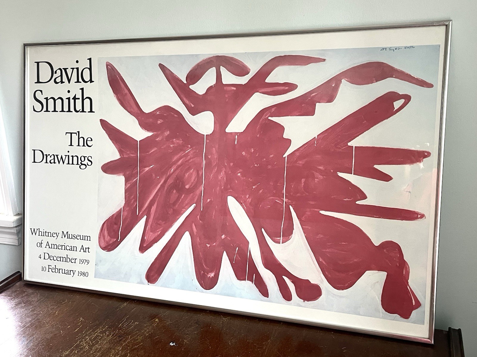 David Smith – The Drawings – Framed Offset Lithograph- Whitney Museum. 1979.
