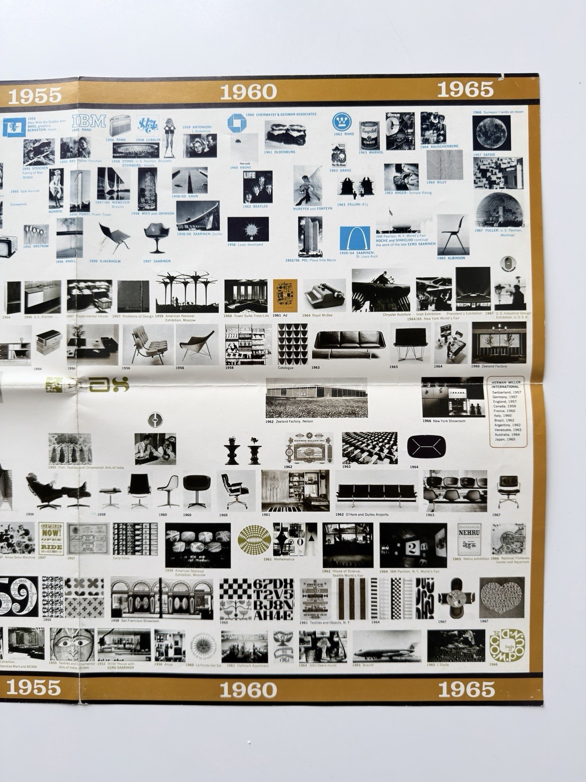 1967 Eames Office HERMAN MILLER PICTORAL HISTORY Modern TimeLine Poster Brochure