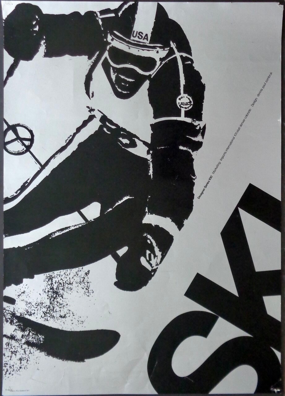 SKI DESIGNER SERIES 100 original 1971 advertising poster 21×30 SKIING FOIL Paper
