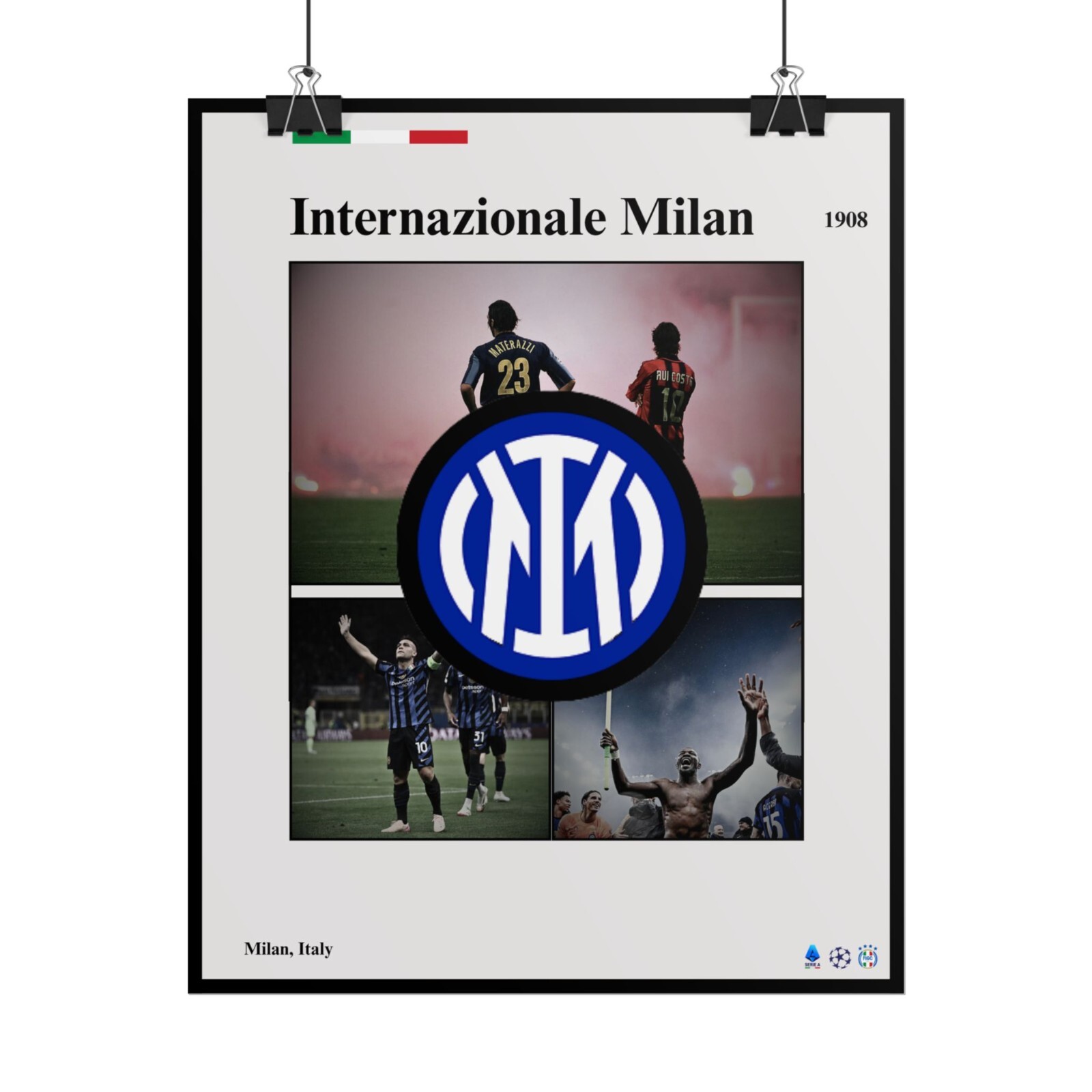 Internazionale Milan Original Classic StyleMatte or Semi-Glossy Poster 10″ x 8″