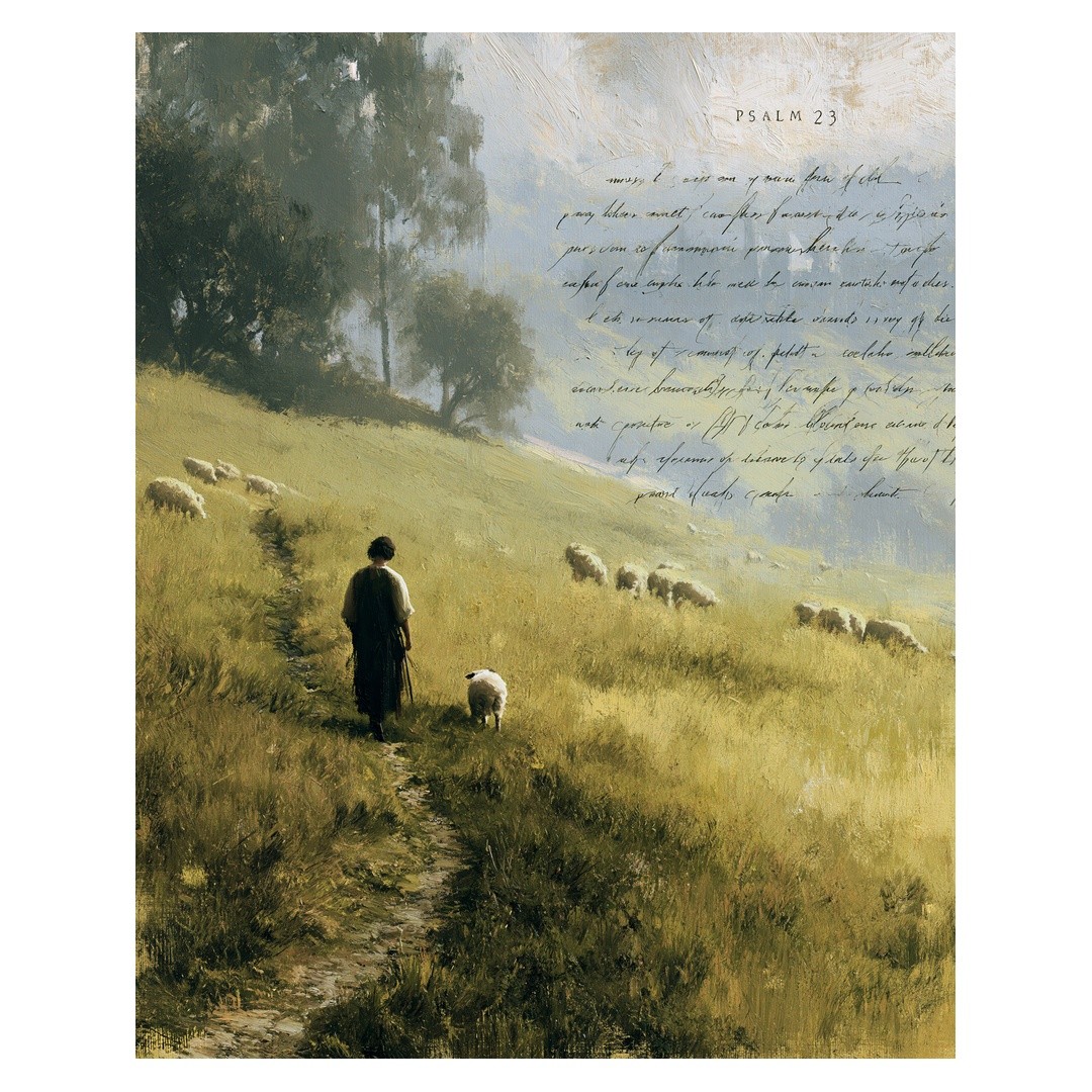 Pastoral Psalm 23 Traditional Poster | Inspiring Wall Art | Living Room Decor