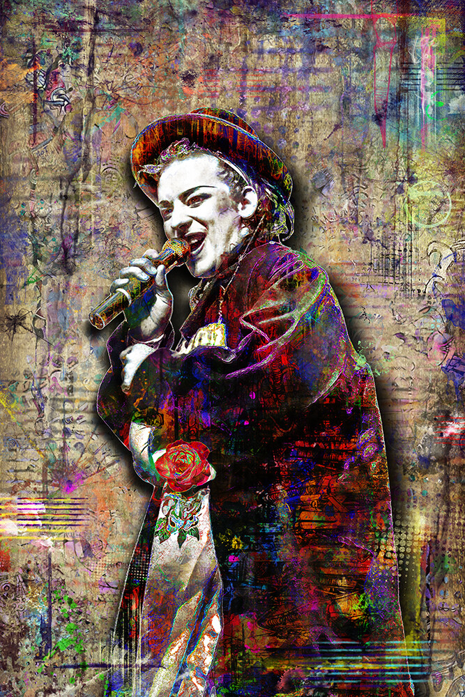 BOY GEORGE CULTURE CLUB Poster, Boy George Culture Club Pop Art Free Shipping US