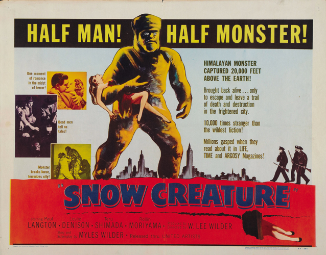 The Snow Creature (1954) Cult Horror movie poster print 3