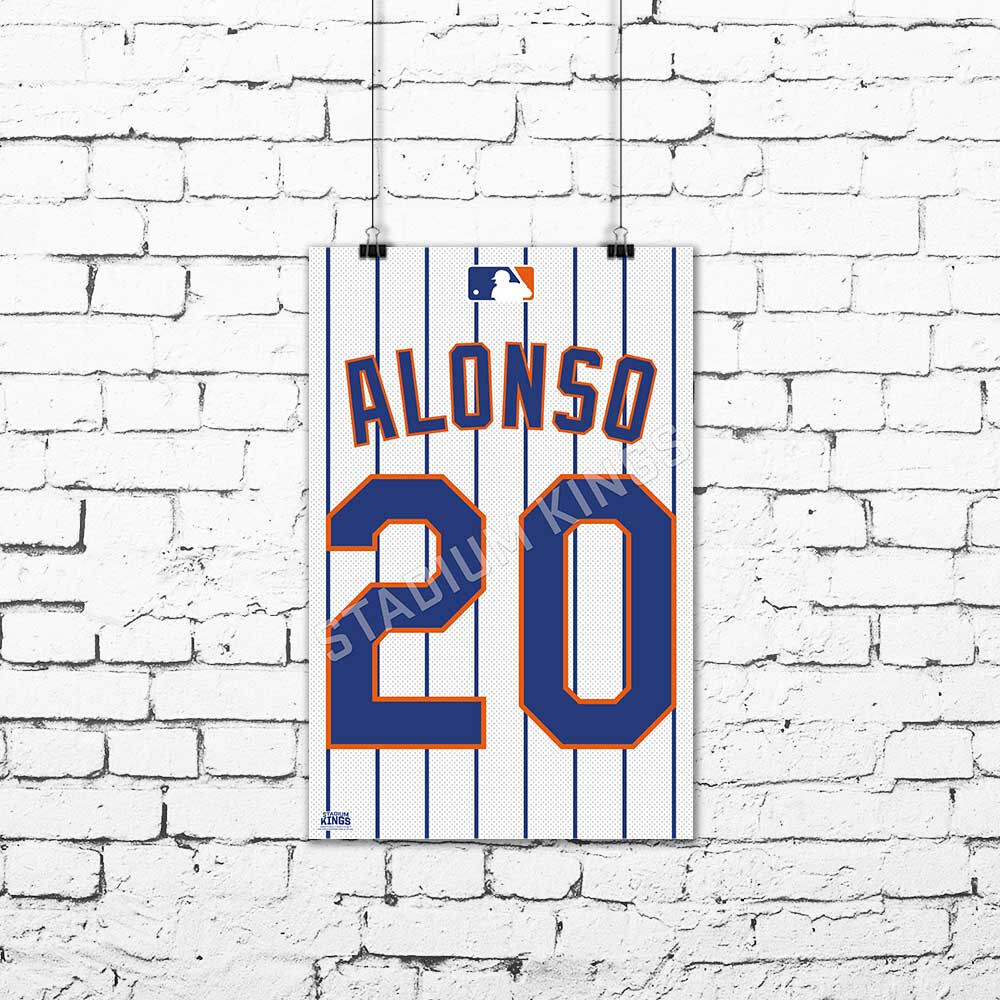 Pete Alonso New York Mets 20 Pinstripes Wall Art Poster – 11×17 in.