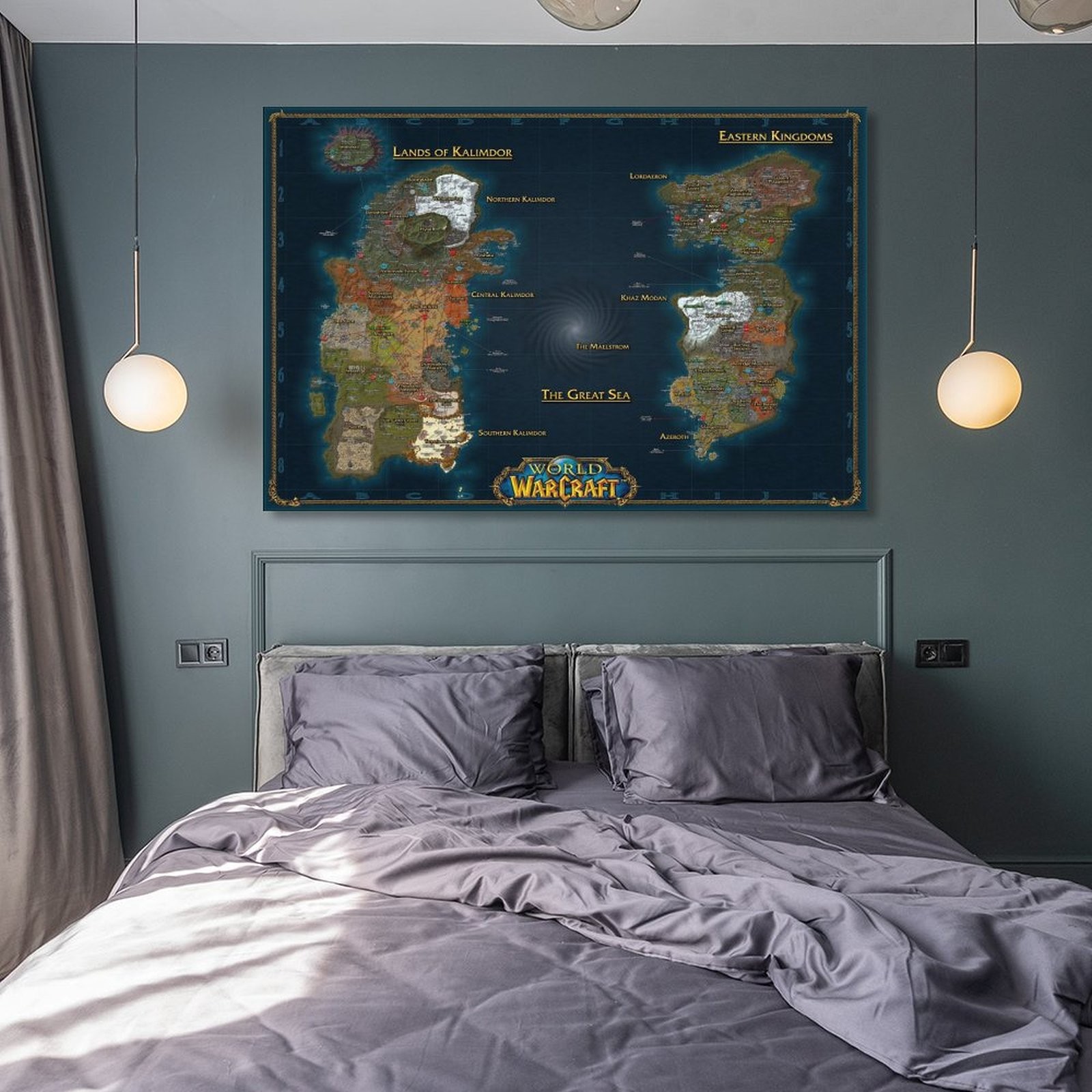 Classic Leveling Map Canvas Wall Art Poster Picture Decoratio