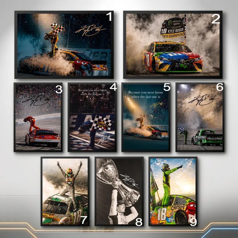 Kyle Busch Memorial Poster, Racing Nascar Poster