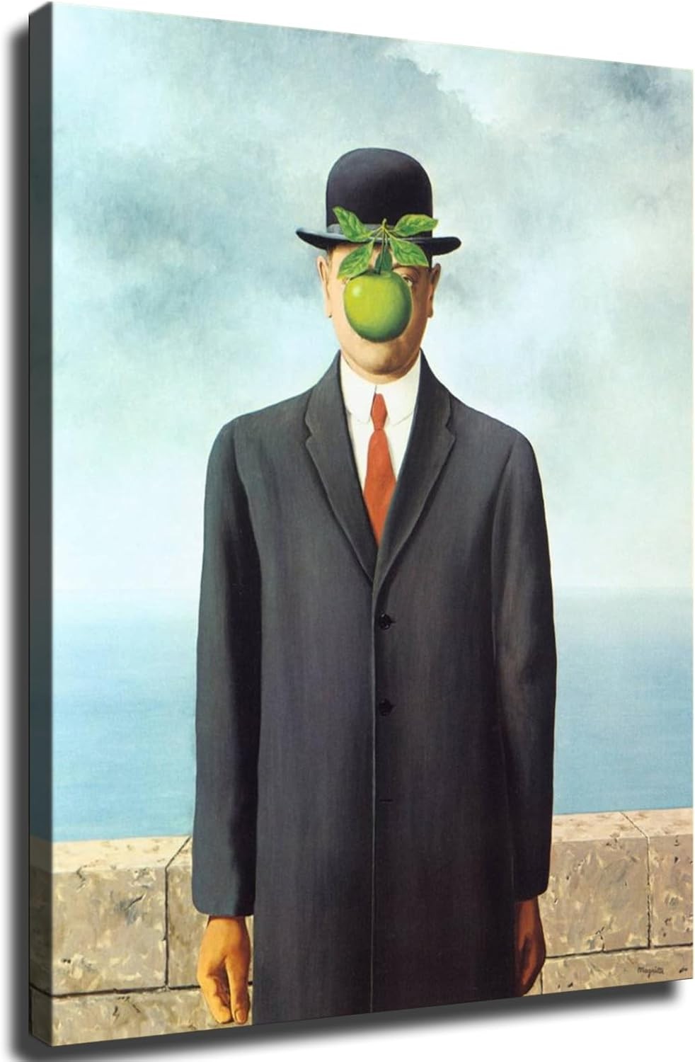 Surrealist Oil Painting The Son of Man By Rene Magritte Poster Art Print Canvas
