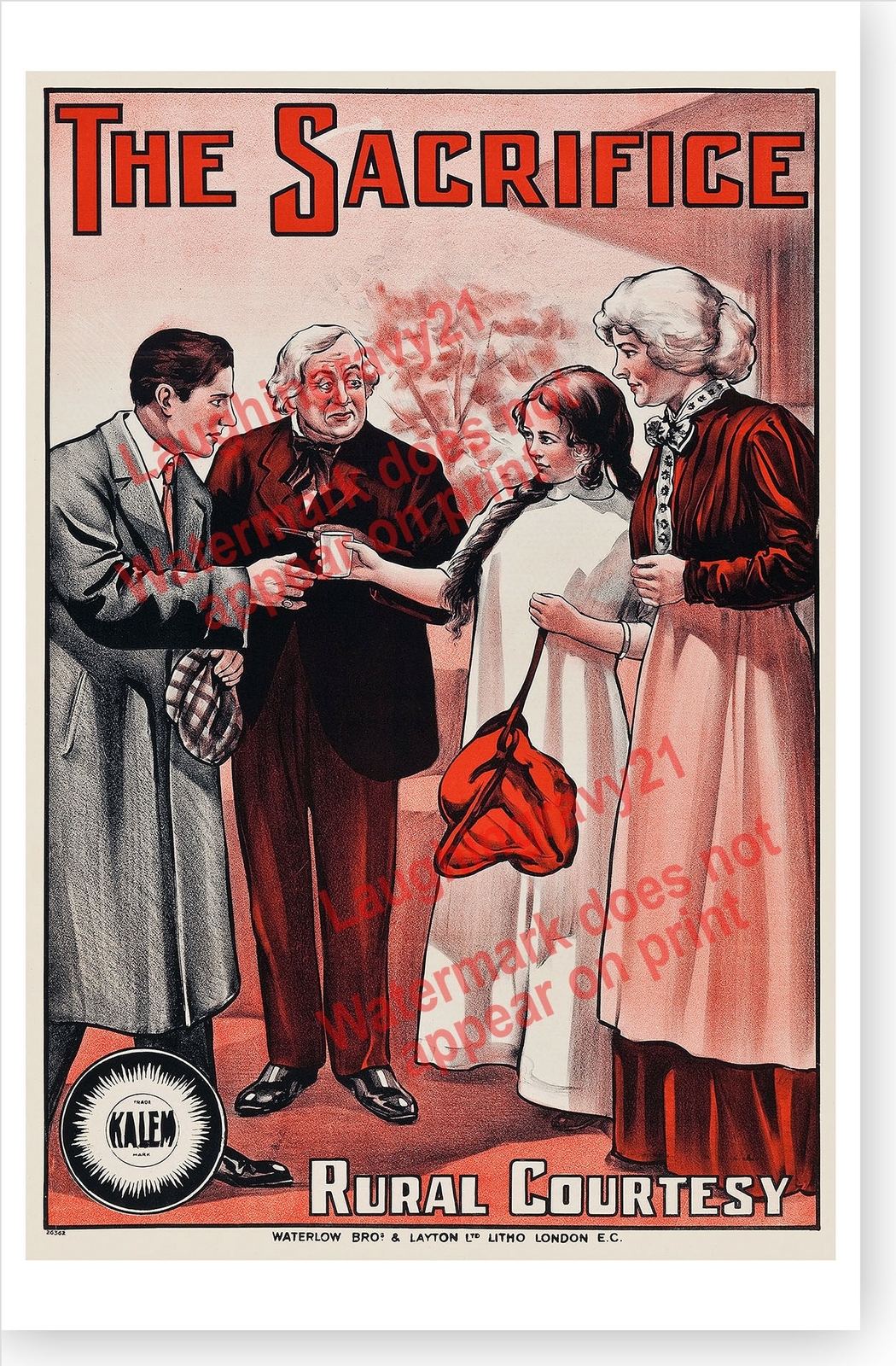 The Sacrifice Retro 1913 Kalem Company Silent Movie Poster